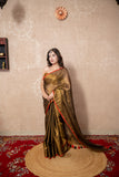 Aabha Kadhai- Copper Zari Linen Saree