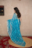 Aakashi- Blue Striped Gota Patti Saree