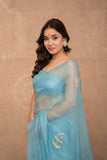 Aasmani- Blue Kota Silk Saree