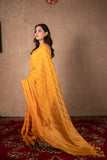Abhirupa- Yellow Striped Linen Saree