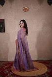 Amaira- Purple Zari Linen Saree