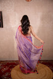 Amaira- Purple Zari Linen Saree