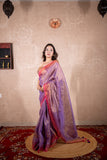 Amaira- Purple Zari Linen Saree