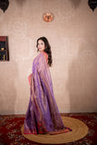 Amaira- Purple Zari Linen Saree