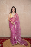 Arpita- Pink Striped Gota Patti Saree