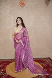 Arpita- Pink Striped Gota Patti Saree