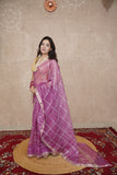 Arpita- Pink Striped Gota Patti Saree