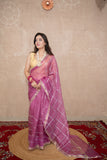 Arpita- Pink Striped Gota Patti Saree