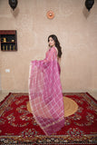 Arpita- Pink Striped Gota Patti Saree