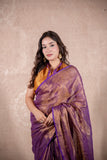 Asmi - Purple Saree with striped pallu