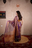 Asmi - Purple Saree with striped pallu
