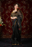 Rosa - Black Silk Linen Saree
