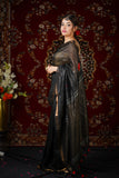 Rosa - Black Silk Linen Saree