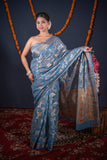 Gauravi- Grey Kota Doria Saree