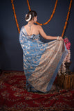 Gauravi- Grey Kota Doria Saree