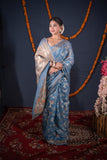 Gauravi- Grey Kota Doria Saree