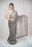 Cocoa Elegance- Kota Doria Saree