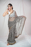 Cocoa Elegance- Kota Doria Saree