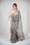 Cocoa Elegance- Kota Doria Saree