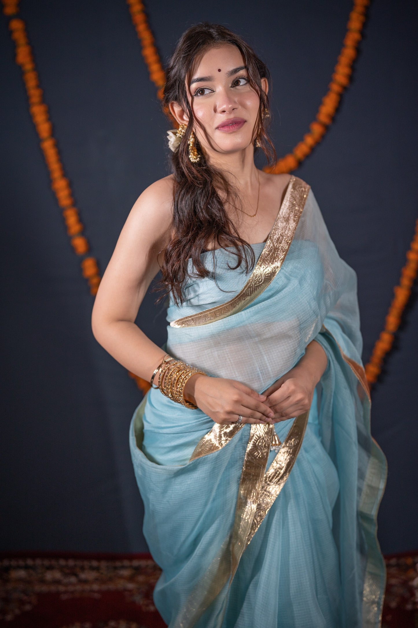 Neelangi- Blue Kota Silk Saree