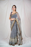 Regal Blue - Blue Kota Doria Saree