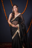 Shyamala- Black Kota Silk Saree