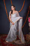 Mandakini- Grey Kota Silk Saree