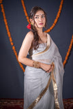 Mandakini- Grey Kota Silk Saree