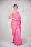 Gulabi Rekha- Pink Linen Saree