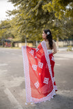 Aadhya - Red Applique Kota Doria Saree