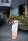 Gazania- Handpainted Kota Doria Saree