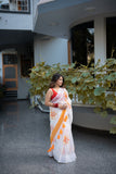 Gazania- Handpainted Kota Doria Saree