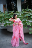 The Lotus Touch- Hand Painted Kota Doria Saree