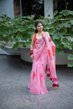 The Lotus Touch- Hand Painted Kota Doria Saree