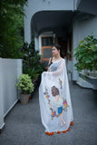 Sky Swinger- Handpainted Kota Doria Saree