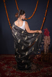 Parnika - Leaf Silk Linen Saree