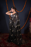 Parnika - Leaf Silk Linen Saree