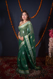 Tulika- Green Kota Doria Saree