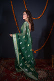 Tulika- Green Kota Doria Saree