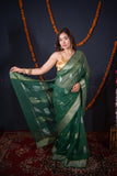 Tulika- Green Kota Doria Saree