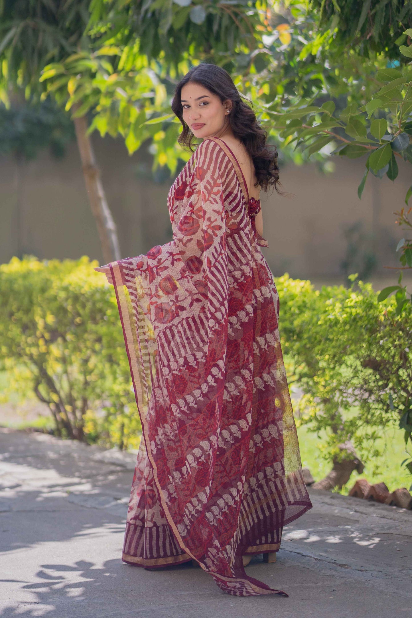 Chitralekha- Floral Kota Doria Saree