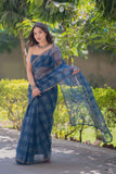 Neelanjali - Indigo Checks Kota Doria Saree