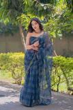 Neelanjali - Indigo Checks Kota Doria Saree