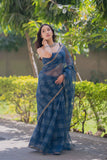 Neelanjali - Indigo Checks Kota Doria Saree
