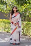 Raina- White Kota Doria Saree