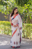 Raina- White Kota Doria Saree