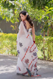 Raina- White Kota Doria Saree