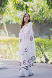 Nandini- White Applique Kota Saree