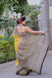 Swarnjaya- Yellow Maheshwari Silk Saree