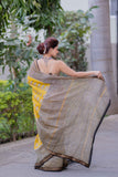 Swarnjaya- Yellow Maheshwari Silk Saree